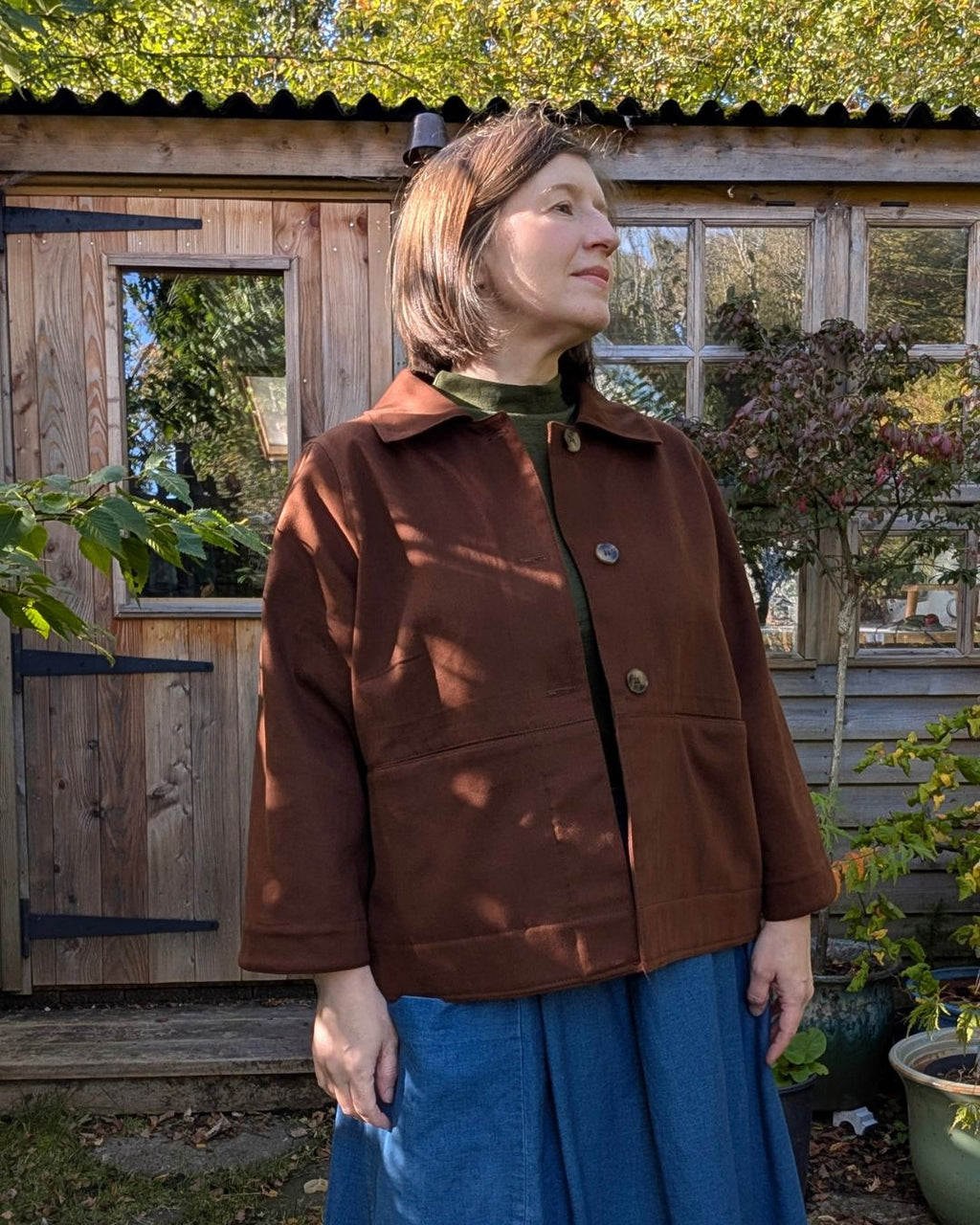 Aubrey Chore Jacket in Chocolate Brown