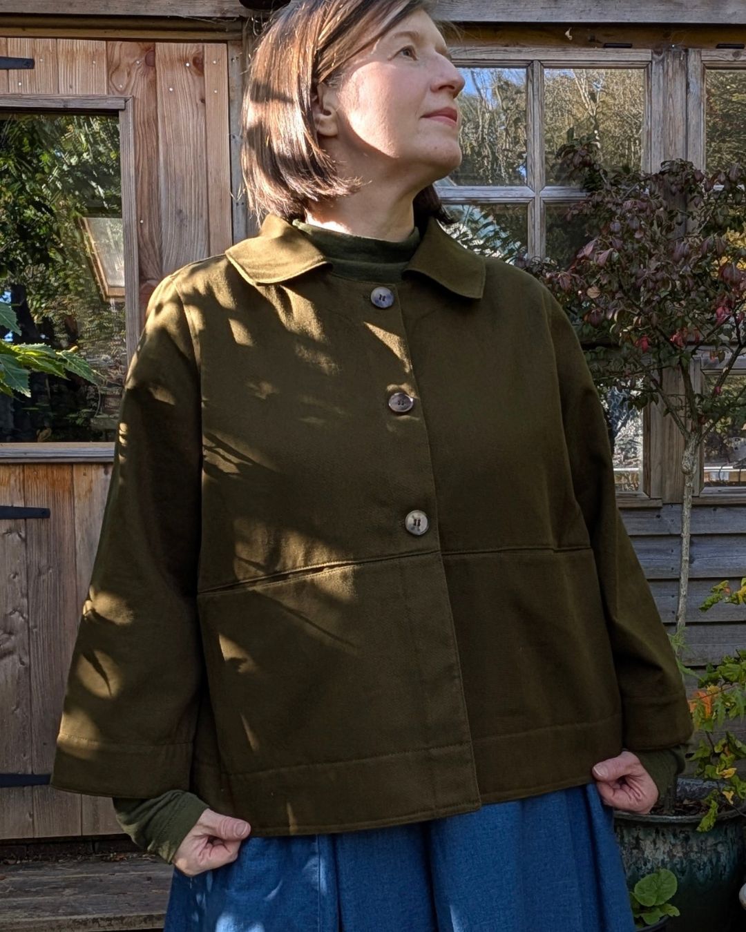 Aubrey Chore Jacket in Khaki Green