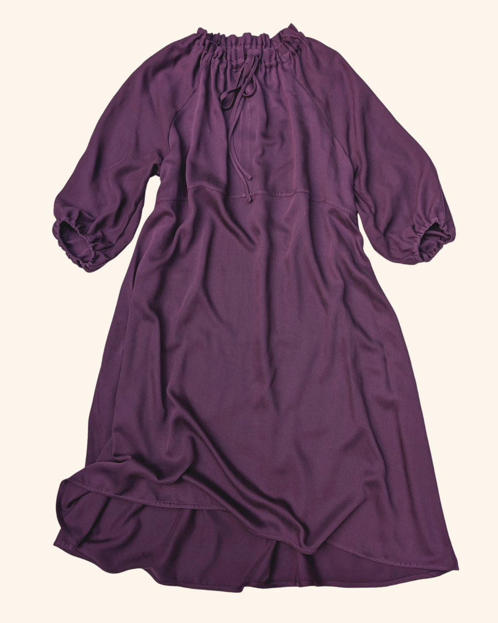 Damson Tie Neck Dress