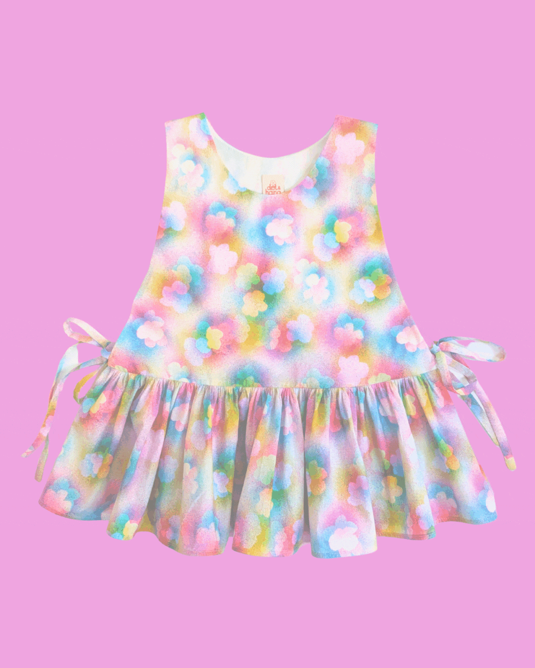 Daisy Side-Tie Top - Neon Floral